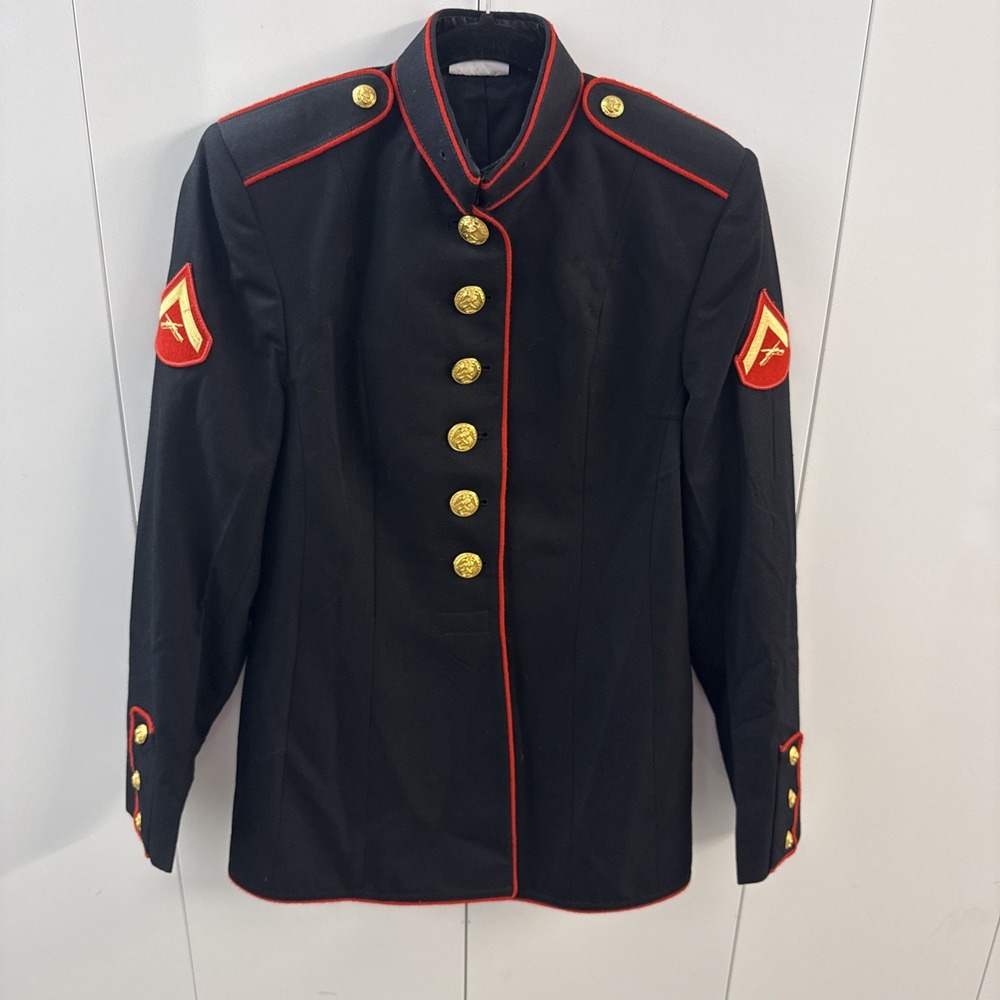 USMC Women's Dress Blues Coat Size 14L E-3 Lance Corporal DLA By Crown Clothing